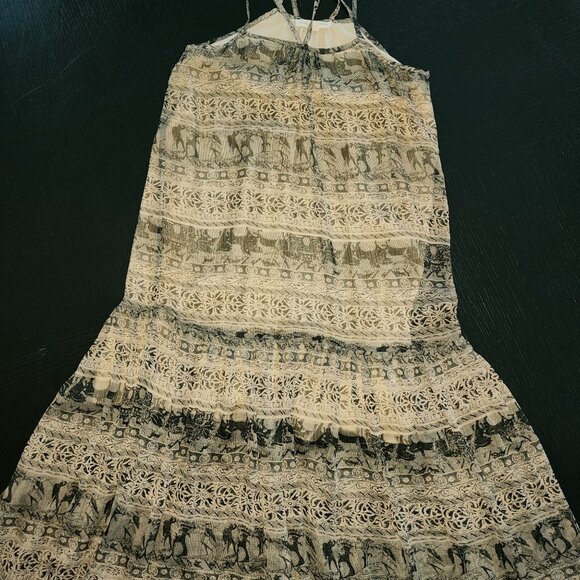 Womens Soft Flowy Sleeveless Halter Maxi Dress Multi Print Sz. S Boho Beach - Picture 3 of 13